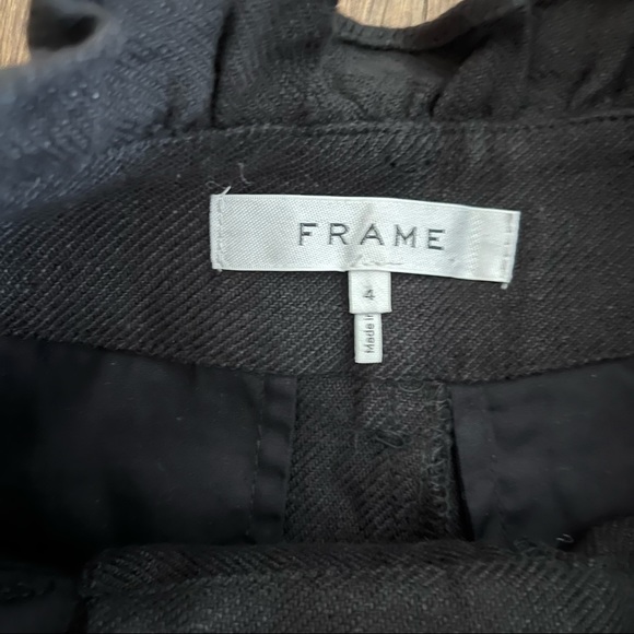 Frame NWT black linen paper bag shorts - Picture 3 of 5
